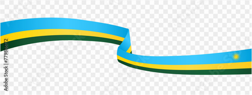 Rwanda flag wave isolated on png or transparent background vector illustration.
