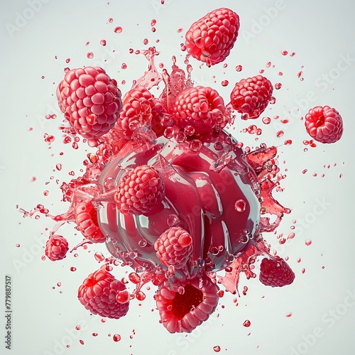 raspberry abstract explosion liquid background