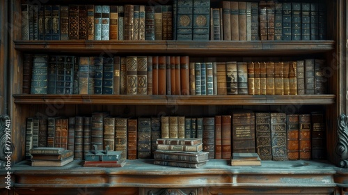 vintage wooden bookcase