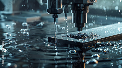 A high-precision water jet cutter that delivers clean cuts with minimal kerf width for a wide range of materials