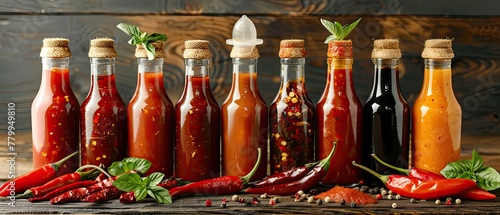 A collection of hot sauce bottles