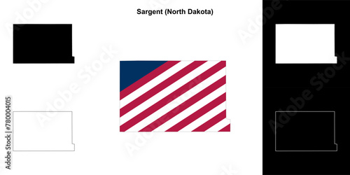 Sargent County (North Dakota) outline map set
