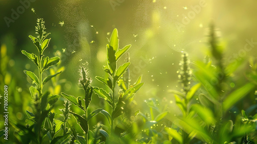 Blooming ragweed serves as an allergen for allergy sufferers during the warm season