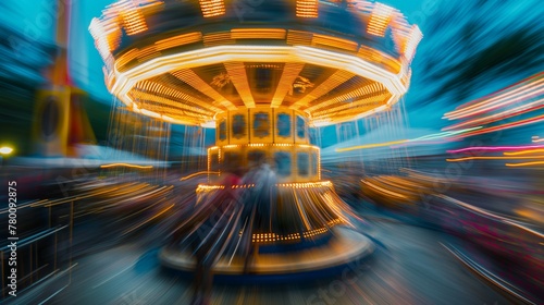 spinning carousel lights in motion. 