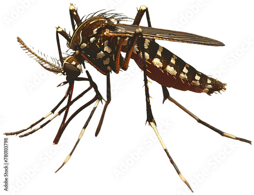 Mosquito Feeding on Persons Arm. Transparent PNG Background