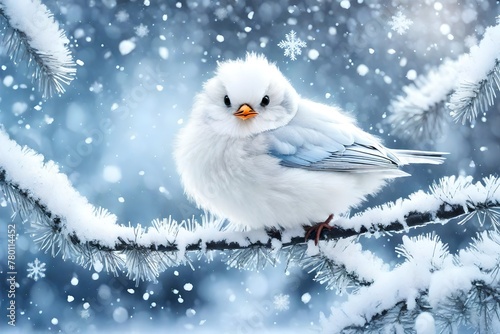white dove in the snow