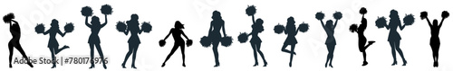 cheerleaders illustration silhouette