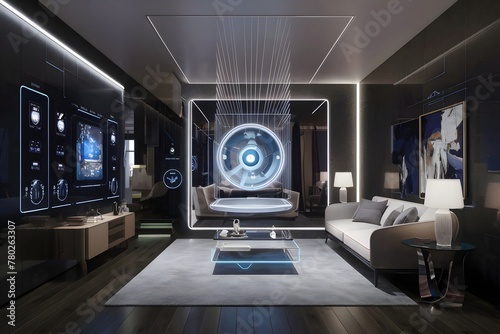 futuristic modern augmented reality smark room technology entertainment