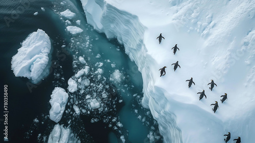 Emperor Penguins Gather on Glaciers in Antarctica