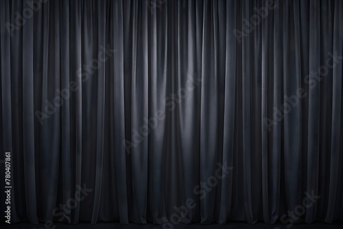 Solid black curtain backdrop AI-generated.