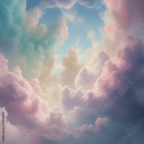 AI generated illustration of the fluffy clouds in the sky