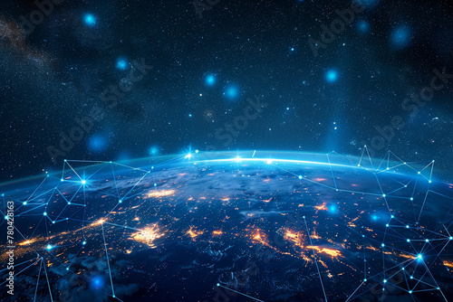 the earth of cyber network connection in the universe