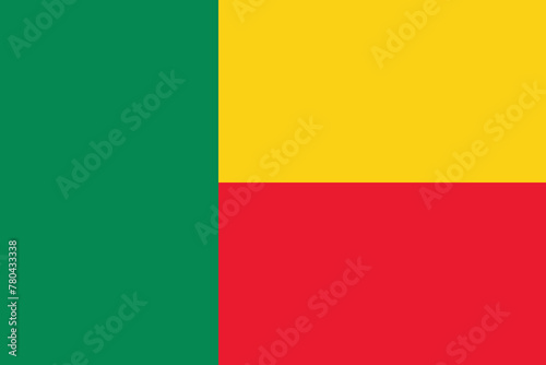 Vector illustration of the flat flag of Benin 