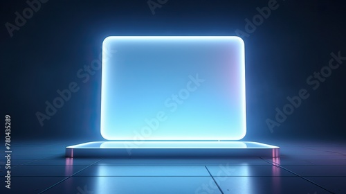 Glowing rectangle sitting on top of a black platform