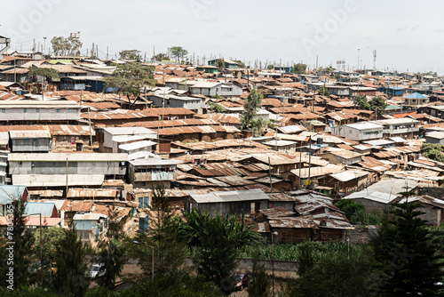 Kibera is biggest slum in Africa. Slums in Nairobi, Kenya.