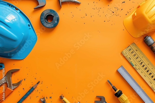construction tools with text space 