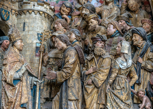 Scènes de la vie des saints dans la cathédrale Notre-Dame d'Amiens, Picardie, France