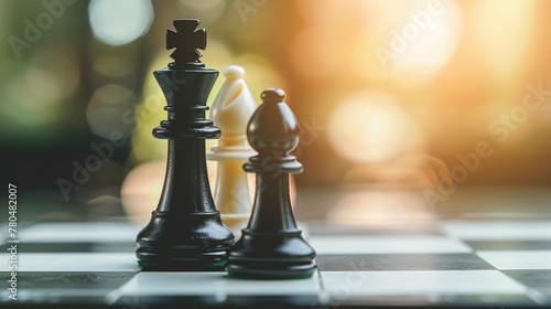 Scacchiera con scacchi in bianco e nero 