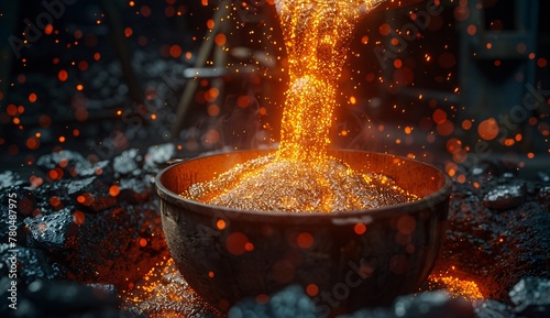 a bowl of hot coal