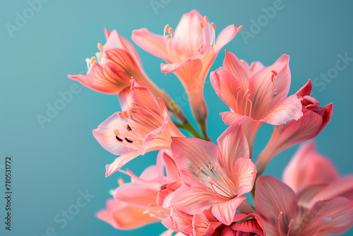 Pink gladiolus flowers vibrant minimal macro natural floral background wallpaper