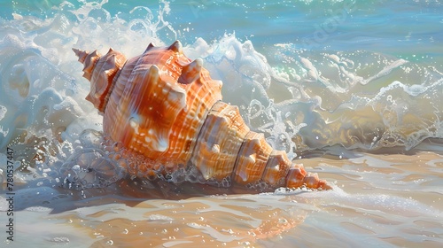 a seashell on the shore