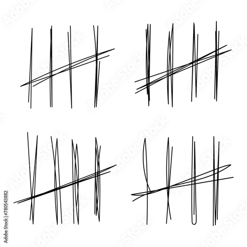 Set of Doodle Tally Marks