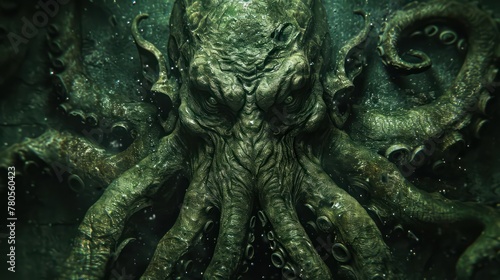 the depths of darkness with a Cthulhu-inspired monster head gothic fantasy