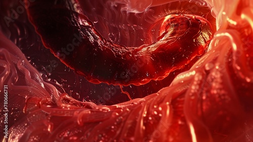 3D rendering of stomach anatomy, highlighting gastric folds, medical study, no people, medium shot , 8K Ultra HD