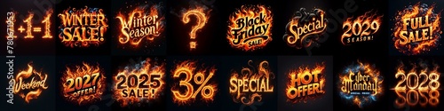 Sale fire and flame concept. AI generated illustration