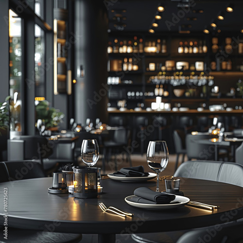Use a sophisticated color palette and elegant lines to evoke the feeling of a highend restaurant