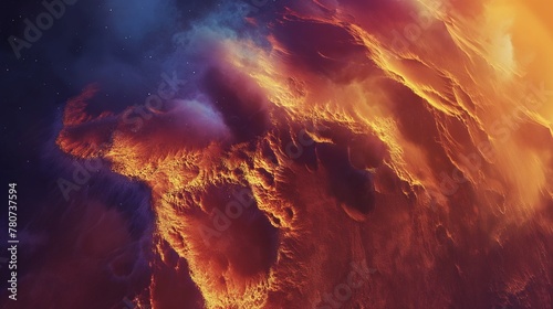 Fiery Surface and Atmosphere of a Volcanic Planet