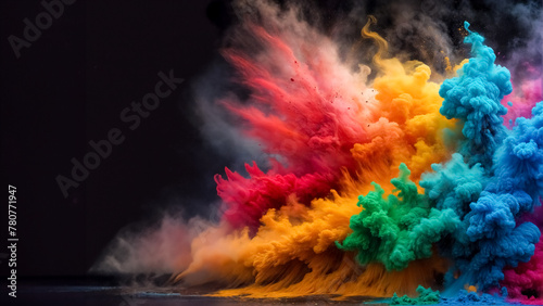 Esplosione di Colori- Banner Decorativo Tintura Vibrante e Nuvola Esplosiva di Colori