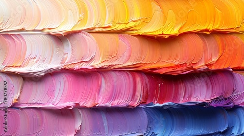  distinct colors of paint arranged vertically