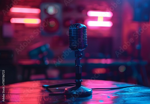 a microphone on a table