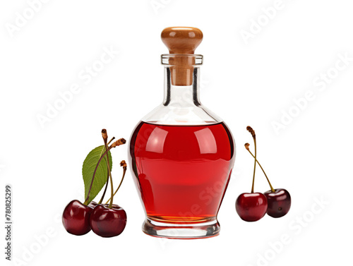 Cherry Brandy isolated on transparent png background. Generative ai