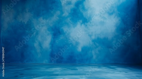 blue background, abstract wall studio room, can be used to present your product