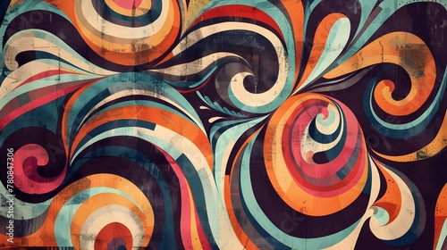 Colorful abstract vintage wallpaper background design
