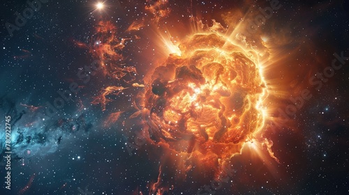 Majestic Celestial Explosion Illuminates the Boundless Cosmos with Captivating Radiance
