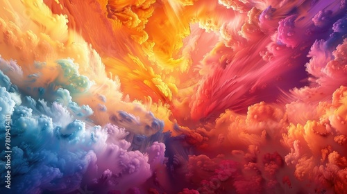 Captivating Celestial Spectacle Vibrant Clouds Ablaze with Otherworldly Radiance