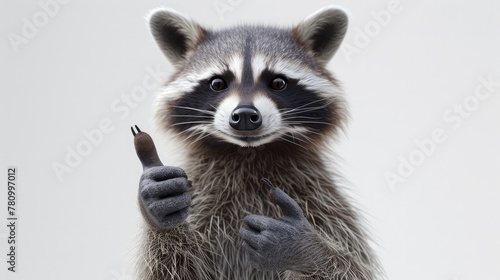 Smiling Raccoon Giving Thumbs Up 