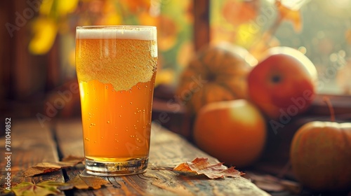 The casual elegance of a rough-around-the-edges glass of cider, capturing autumn's crispness and abundance