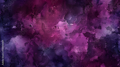 A purple background with splatters of paint. The splatters are of different sizes and colors, creating a sense of chaos and disorder. Scene is one of confusion and disarray