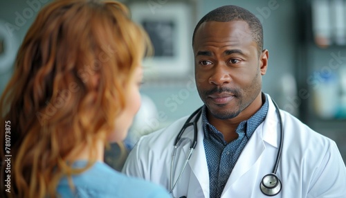 African-American Doctor Talks to Patient: Healthcare at the Highest Level
