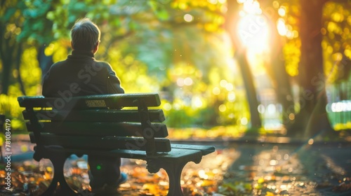 A person sitting on a bench in a park, contemplating their investment choices.