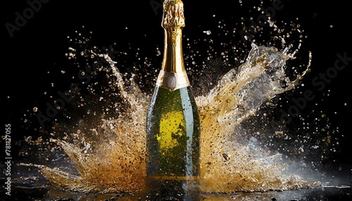 digital png illustration of bottle of champagne on transparent background