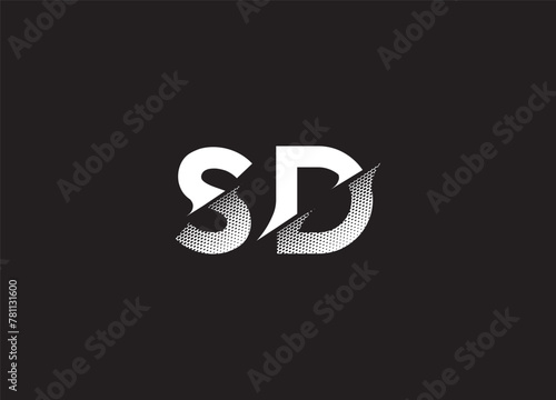 SD, Abstract initial monogram letter alphabet logo design