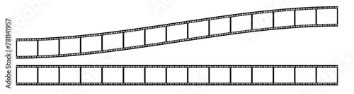 35mm film strip vector design with 15 frames on white background. Black film reel symbol illustration to use in photography, television, cinema, travel, photo frame. 