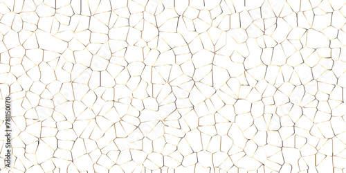 Golden and white vector abstract broken glass effect crystalized texture