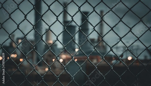 industrial power plant behind chain link fence