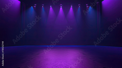 The dark stage shows empty dark blue purple pin background